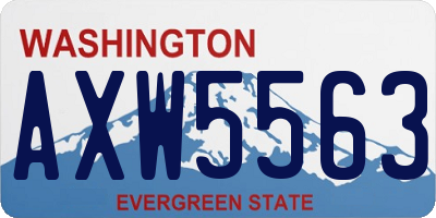 WA license plate AXW5563