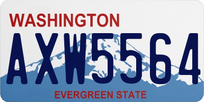 WA license plate AXW5564