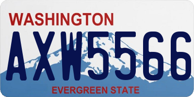 WA license plate AXW5566