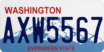 WA license plate AXW5567