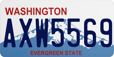 WA license plate AXW5569