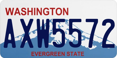 WA license plate AXW5572