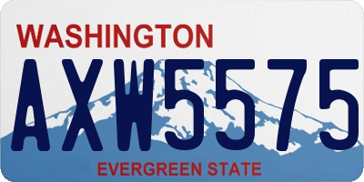 WA license plate AXW5575