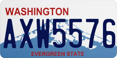 WA license plate AXW5576