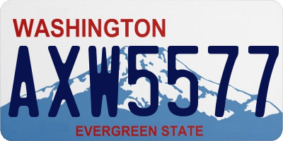 WA license plate AXW5577
