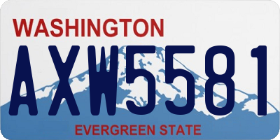 WA license plate AXW5581
