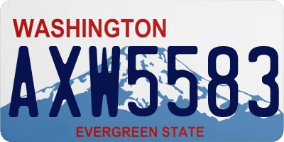 WA license plate AXW5583