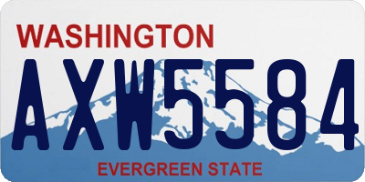 WA license plate AXW5584
