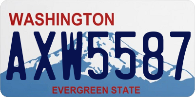 WA license plate AXW5587