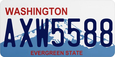 WA license plate AXW5588