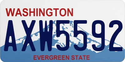 WA license plate AXW5592