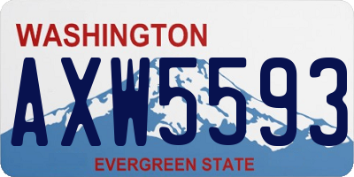 WA license plate AXW5593