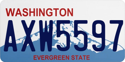 WA license plate AXW5597