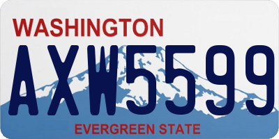 WA license plate AXW5599
