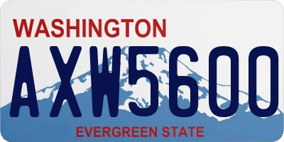 WA license plate AXW5600