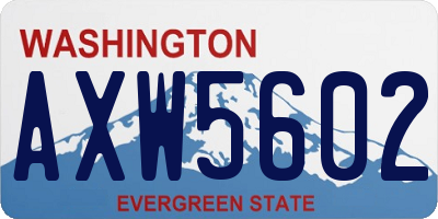 WA license plate AXW5602