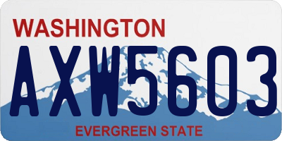 WA license plate AXW5603