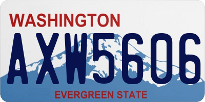 WA license plate AXW5606