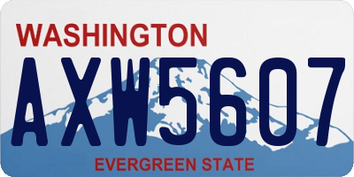 WA license plate AXW5607