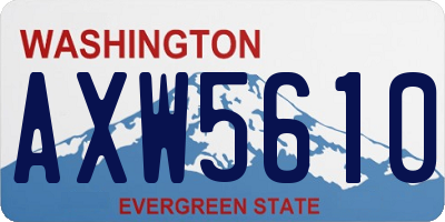 WA license plate AXW5610