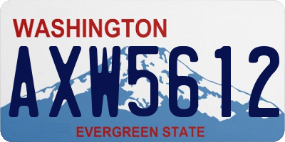 WA license plate AXW5612