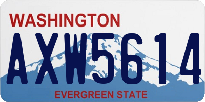 WA license plate AXW5614