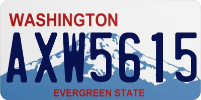 WA license plate AXW5615