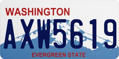 WA license plate AXW5619