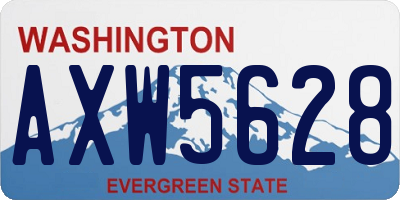 WA license plate AXW5628