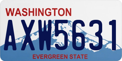WA license plate AXW5631