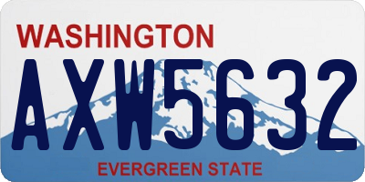 WA license plate AXW5632