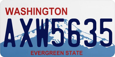 WA license plate AXW5635