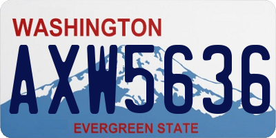 WA license plate AXW5636