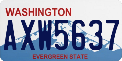WA license plate AXW5637