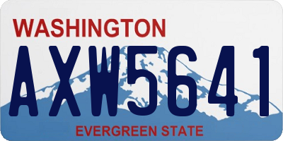 WA license plate AXW5641