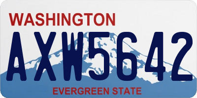 WA license plate AXW5642