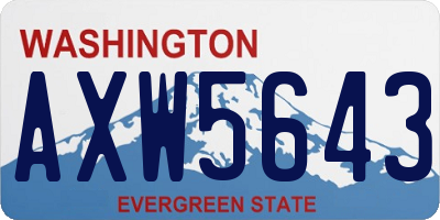 WA license plate AXW5643