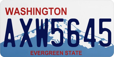 WA license plate AXW5645