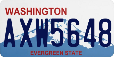 WA license plate AXW5648