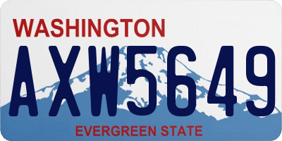 WA license plate AXW5649