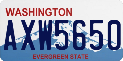 WA license plate AXW5650