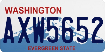 WA license plate AXW5652
