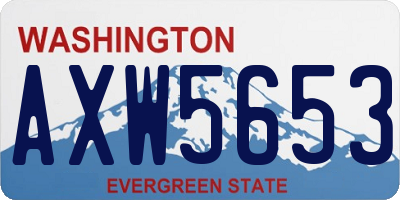WA license plate AXW5653