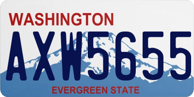 WA license plate AXW5655