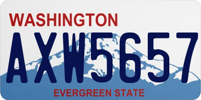 WA license plate AXW5657