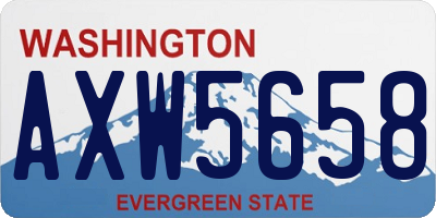 WA license plate AXW5658