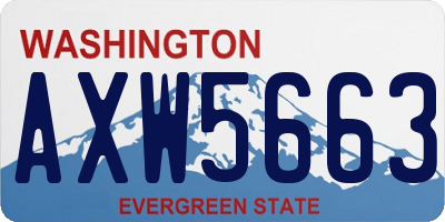 WA license plate AXW5663