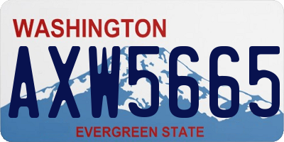 WA license plate AXW5665