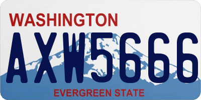 WA license plate AXW5666