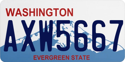 WA license plate AXW5667